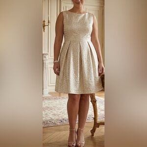 Anne Klein Textured Gold A-Line Dress